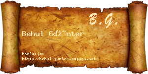 Behul Günter névjegykártya